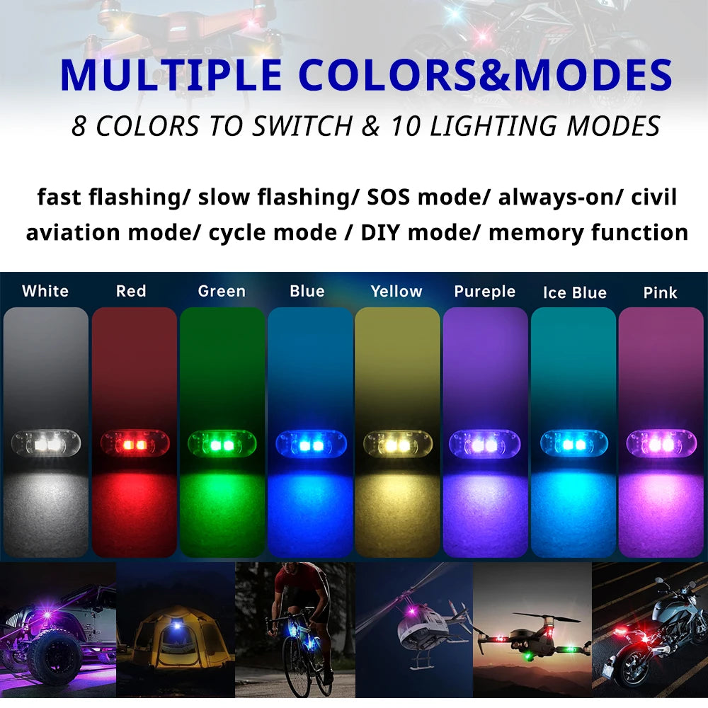 Remote Control Car Footwell Light, USB Rechargeable RGB LED Light